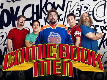 (L-R) Michael Zapcic, Ming Chen, Kevin Smith, Walt Flanagan and Bryan Johnson - Comic Book Men - Season 2 - Gallery - Photo Credit: Ben Leuner/AMC