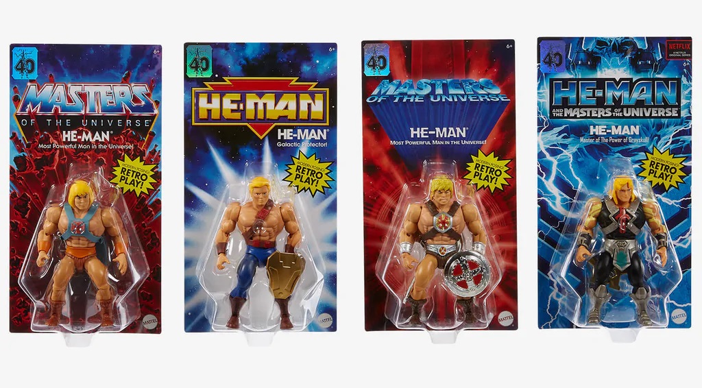 Mattel releases Masters of the Universe 40th Anniversary 4-Pack Featuring Four “Iconic” Versions of&nbsp;He-Man